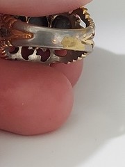 Vintage 18K Gold Plated 3 Stone Faux Fire Opal Three Stone Gold Tone Ring Size 6