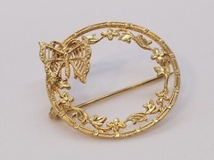 ’30s Antique Butterfly BELAIS Art Deco 10K Gold Filigree Brooch Pin 1.3 grams