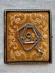 Vintage Mid Century 1/40 RGP White Gold Tone Watch Chain Bar Link Dog Clip 13.75
