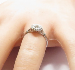 Antique Art Deco 1920’s Diamond Engagement Ring 18KW Size 6 UK-L1/2 EGL USA