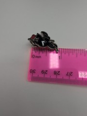 Black Knight on Horseback Red Flag Battle Vintage Tack Pin