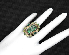 Nicky Butler Ring 925 Sterling Silver Green Rutilated Quartz Peridot Designer
