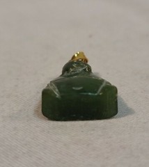 Vintage Solid Carved Green Jade Buddha Pendant Charm 6 grams