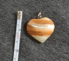 Pendant Heart-Shaped Natural Onyx Stone Unique Ukrainian Handmade Jewelry