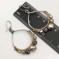 Vintage Sterling Silver Beaded Teardrop Hook Dangle Earrings 925 Tested 9.3g #10
