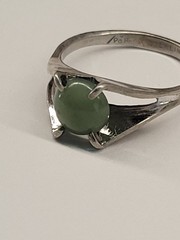 Po Ho Co Sterling Silver Vintage Jade Ring