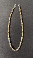 Cool Jewels Vintage Handcrafted Metal & Wood Beaded Necklace Lobster Clasp Beads