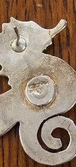 Vintage Sterling Silver Seahorse Earrings Flaw See Pics Not Visible From Front