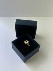 Vintage Clear Cubic Zirconia Ring Gold Plated Womens Size 10