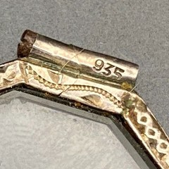 Vintage Art Deco Ruby Glass Folding Lorgnette Opera Glasses Sterling Silver 935