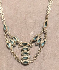 Aquamarine Open Back Silver necklace