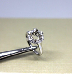 Art Deco 1-3.00ct Engagement Setting 18k White Gold 4g. Hey-Low 0.50ct Size 6.75