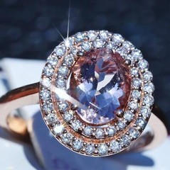 Effy 14k rose gold ring 2.15ct morganite diamond size 7 vintage 4.75gr N3040C