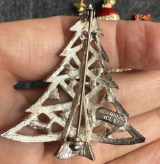 Vtg Christmas Brooch 1 Eisenberg Ice Earings 2 Trees 5 Unsigned