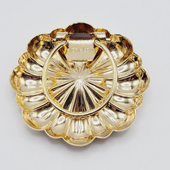 Jeri Lou Gold Tone Floral Like Curved Ridge Gold Tone Vintage Scarf Ring Clip