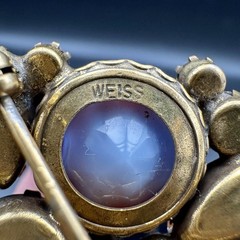 Vintage 1950s WEISS Root Beer Aurora Borealis Pronged Rhinestone Brooch Jewelry