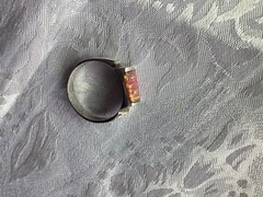 **ESTATE*VINTAGE*MEN’S**FIRE*OPAL*STERLING*SILVER*RING*SIZE*13*EXQUISITE*COLORS*