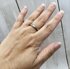 Antique 14K Yellow & White Gold KEEPSAKE 5mm Floral Wedding Band Ring Size 10.75