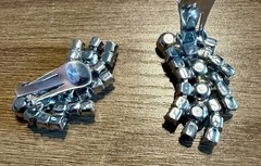 Silver Tone Clear Crystal Cluster Clip-On Earrings Round White/Colorless Stones
