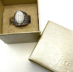 JTV Sterling Silver Ring Marcasite Quartz Wide Art Deco size 8.5 Marquise BBJ