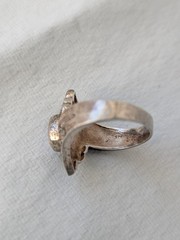 VTG SterlingSilver FAS Marcasite Amethyst Shield RingS6.5 February Birthstone
