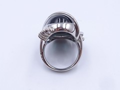 38.45ct Bi-Color Indicolite Tourmaline 0.28ct Diamond Platinum Ring Size 6.5
