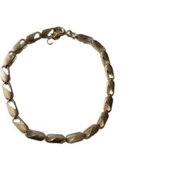 Vintage Korea Signed Gold Tone Geometric Cut Out Link Bracelet Size 7