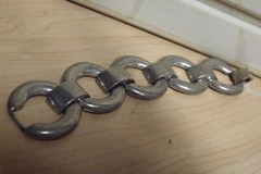 RARE VINTAGE BEN AMUN MODERNIST 7 1/2″ BY 1 1/2″ LINKS ALLOY METAL BRACELET