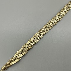 Vintage Napier Bracelet Gold Tone Braided Chain Box Clasp Womens Fashion Jewelry