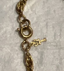 Vintage Crown Trifari Gold Tone Sautoir Openwork Lattice Link Necklace 50”