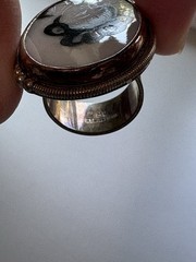 Vintage/Antique Chinese Porcelain Maiden Sterling Silver Ring Size 8.5 READ DESC