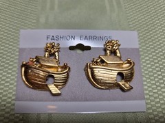 Vintage Noah’s Ark Costume Jewelry Set Brooch, Bracelet, Earrings (post), Nice