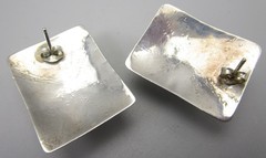 CLASSIC SOUTHWESTERN STYLE STERLING ONYX 1 1/8″ EARRINGS 9.6 GRAMS