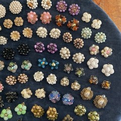 HUGE Lot Vintage Clip On Screw Back CLUSTER Earrings Vogue Weiss Kramer Jonne