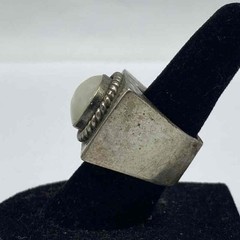 Crenshaw Vintage Sterling Silver 925 Mother of Pearl Statement Ring Sz 5.5