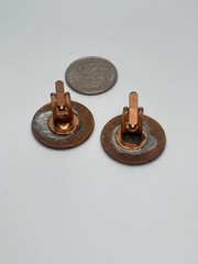 Vintage Mid-Century Modern Copper Enamel Maroon Dark Studio Craft Cufflinks