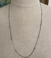 VINTAGE MEDICI SILVER TONE CHAIN NECKLACE