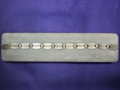 VTG WWII Sterling Silver Forget-Me-Not Engraved Family Link Bracelet 1945 14.5g