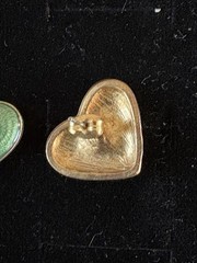 Vintage Pierced Earrings 1980s / 1990s Gold Tone LOT OF 5 Pair Hearts Signed