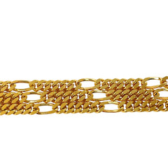 Vintage Signed Monet Curb Figaro Chain Necklace – Gold Tone ~ 32″ x 5.2 mm – EXC