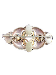 Vintage European Art Deco Gilded Brooch Trombone Clasp