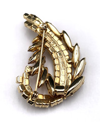 VTG 2.25” Abstract Pin / Brooch W/ Amber / Topaz Navette Stones and Rhinestones