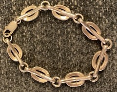Vintage Heavy Sterling Silver Oval Link Bracelet 31+ grams