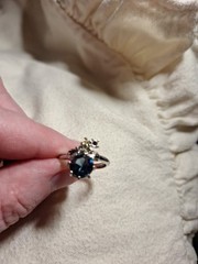 Can’t Find Markings Silver In Appearance Vintage Antique Ring Blue Stone/Pink