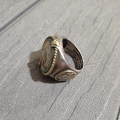 Vintage 1935 Sterling Silver Buffalo Nickel Ring Size 13