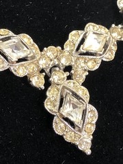 Bogoff Necklace Choker Rhinestone Silver Tone 15.5 in Length – Vintage