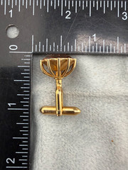 Vintage Swank Cufflink Tiebar Clip Set Gold Tone Rhinestone Sign
