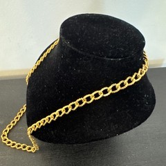 Vintage Erwin Pearl? Gold Plated Cable Chain Link Necklace 14 1/2” Heavy Unisex