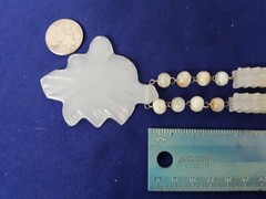 Vintage 24″ Smokey White Art GLASS Necklace PRETTY