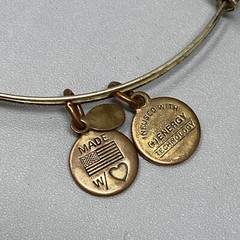 Alex & Ani Bracelet Gold/Copper Tone Adjustable Slide Beads Stackable 7.25+